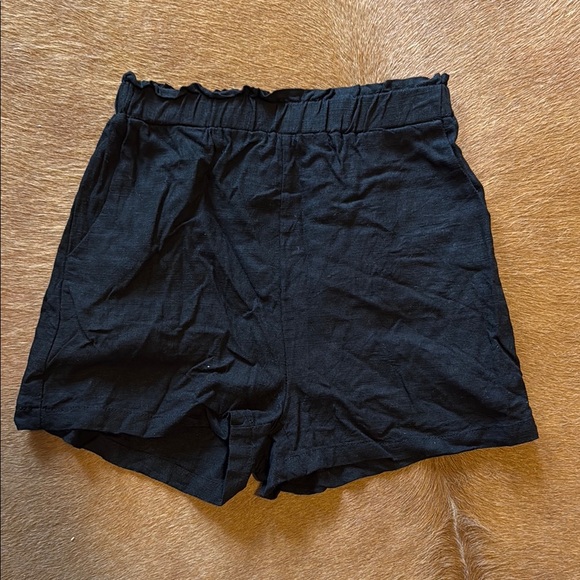 SHEIN Pants - High Waist Black Shorts with Elastic Waistband